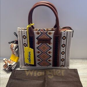 Wrangler Women's Geometric Mini Bag with Brown Accents